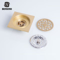 simple square brass shower drain cover plate